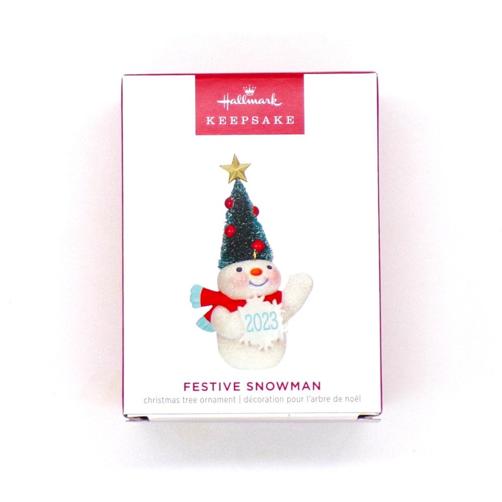 2023 Hallmark Festive Snowman Decade Christmas Tree Ornament Limited Edition